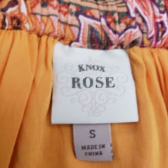 Knox Rose Floral Maxi Dress Orange Small Boho Maximalist Beachy Flowy Casual - Picture 9 of 10